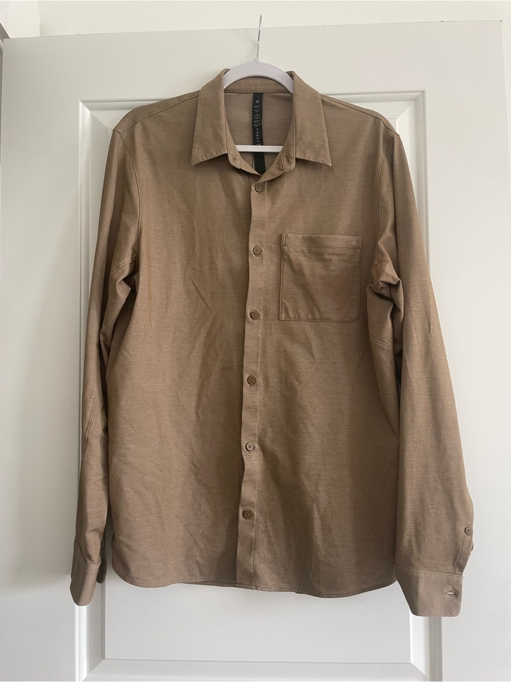 Lululemon commission Long-Sleeve Casual Button-Down Shirt in Brown